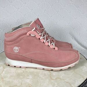 Timberland Boots Womens Size 8.5 Pink Waterproof Leather Trail Hiking Cute Shoes